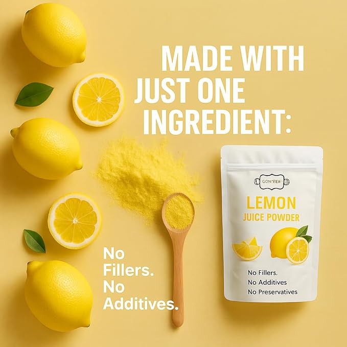 Confect Lemon Juice Powder | Pure & Natural Fruit Powder for Smoothies, Baking, Beverages, Juices, Tea & DIY Recipes | Vegan, Gluten-Free, No Added Sugar – 10 OZ