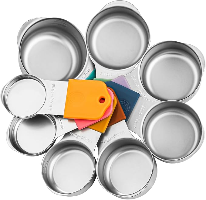 Magnetic Measuring Cups Set of 8 Stainless Steel Magnetic Measuring Cup Heavy Duty Measuring Cups for Dry and Liquid Ingredients