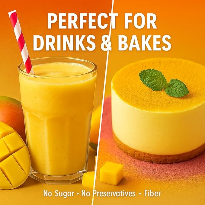 Confect Mango Alphanso Powder | Pure & Natural Fruit Powder for Smoothies, Baking, Beverages, Juices, Tea & DIY Recipes | Vegan, Gluten-Free, No Added Sugar – 7 OZ