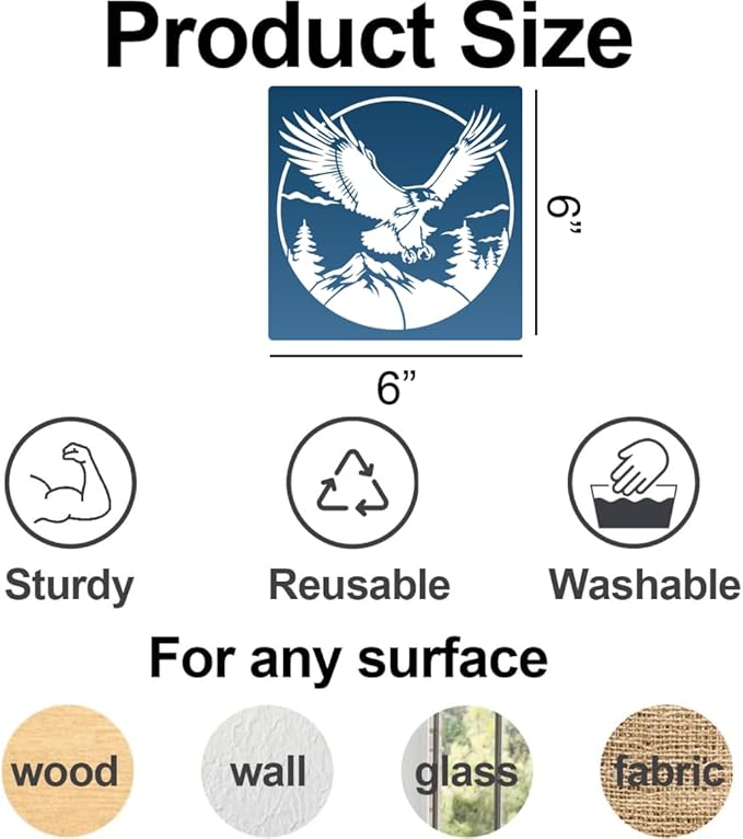 Eagle Stencils for Wood Burning Reusable Animal Stencils for Painting on Wood Wildlife Stencil for Painting on Wall Fabrics DIY Crafts