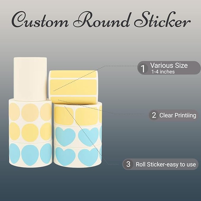 Custom Stickers for Business Logo on Roll-Personalized Labels with Photo Design, Text or Image-Business Logo Sticker, Thank You Labels, Custom Packaging Stickers (1-6 Inch, 50-500Pcs)