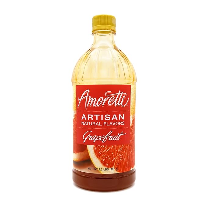 Amoretti - Natural Grapefruit Artisan Flavor Paste, 8 oz, Perfect For Ice Cream, Beverages, Cakes, and more, Preservative Free, Vegan, Gluten Free, No Artificial Sweeteners, Highly Concentrated