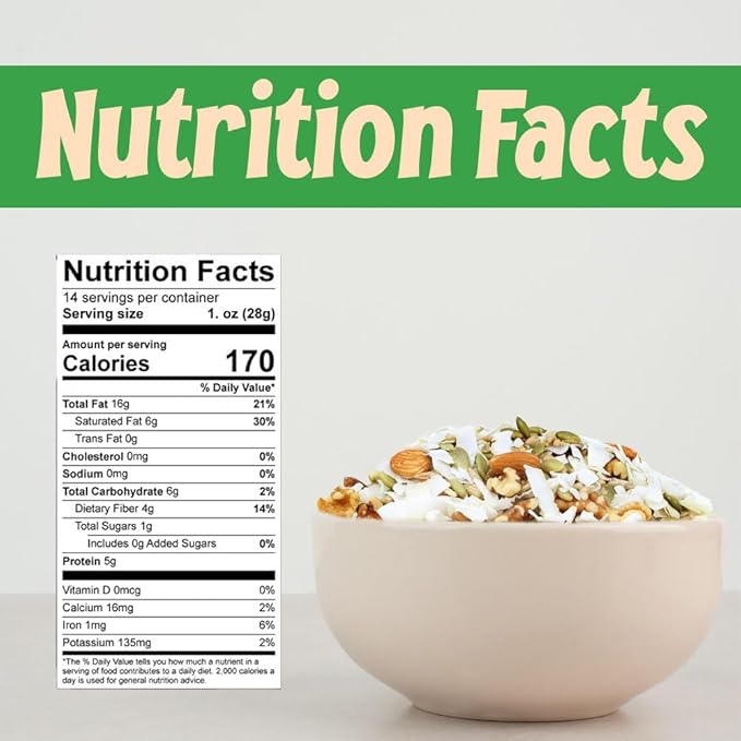 Sincerely Nuts Ultimate Nutrition Keto Trail Mix (5 LB)- Pumpkin Seeds, Coconut, Sunflower Seeds, Almonds, Walnuts- Gluten-Free Food, Vegan, and Kosher -Snack for Keto Diet