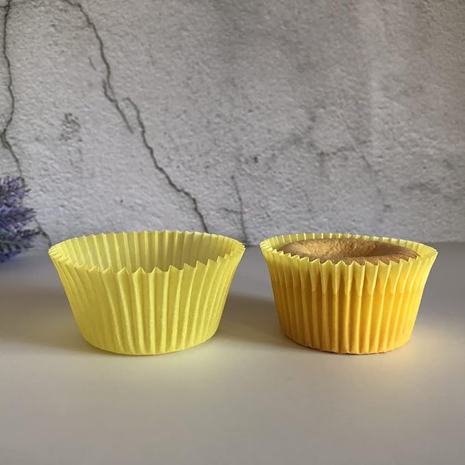 Yellow Cupcake Liners Standard Greaseproof Paper Baking Cups, 300-Count