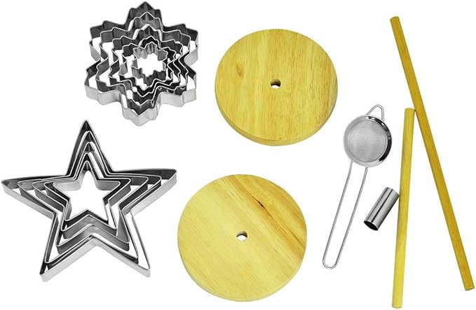 NewlineNY Star Shaped Cookie Molds: 16 Pcs Set to Create Christmas Tree-Like Display with Recipe