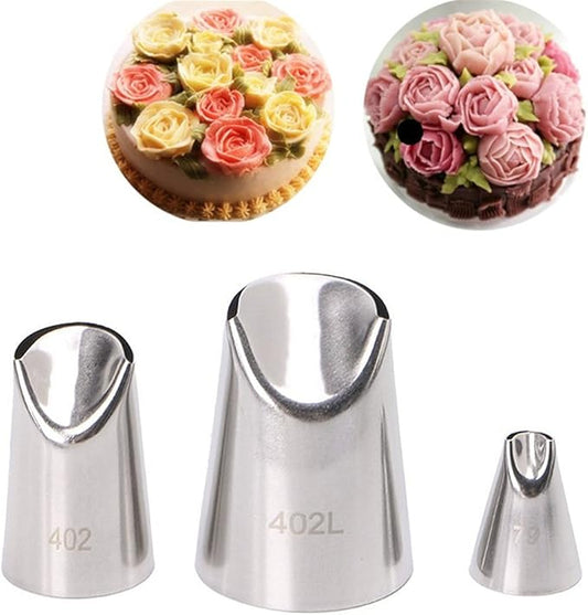 FantasyDay 3 piece Stainless Steel Piping Tips Piping Nozzles Cake Decorating Supplies Cookies Cupcake Icing Decorating Supplies Decorating Kits Frosting Icing Tips Baking Set Tools