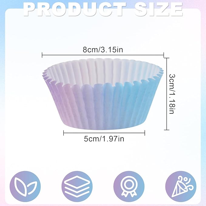 600 Pack Cupcake Liners Cupcake Baking Cups Standard Size Muffin Liners for Wedding Birthday Pride Party Candy Cake Decorations Supplies(12 Styles)