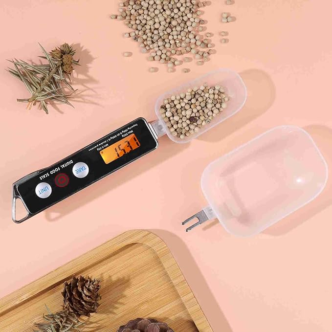 Dioche Digital Measuring Spoon, from 0.05g to 500g Food Scale Gram Measuring Spoons With Measuring Capacity for Home & Bakery (Black)