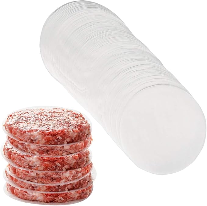 Burger Patty Paper Rounds for 4/4.5 Inch Burger Press, 200pcs 4.5inch Baking Parchment Rounds/Hamburger Patty Paper Sheet for Separating Burger Patty, Cookies and More (5.5/6/7/8/9/10/12in Available)