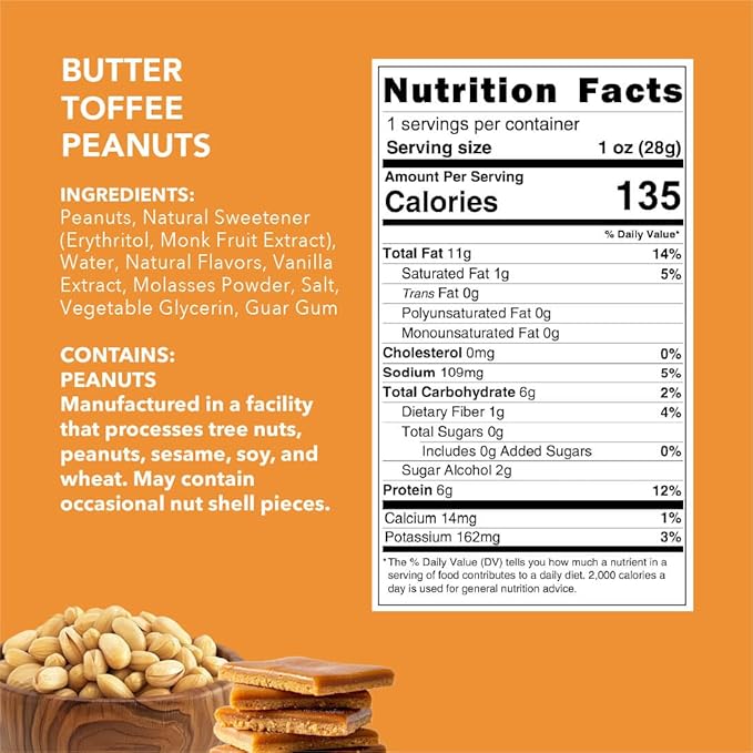 Earthside Farms 18 pcs Variety Pack – 1oz, 3pcs Each of Coconut Caramel Cashews, Butter Toffee Peanuts, Blueberry Vanilla Cashews, Maple Cinnamon Pecans, Orange Ginger Almonds, Banana Bread Walnuts