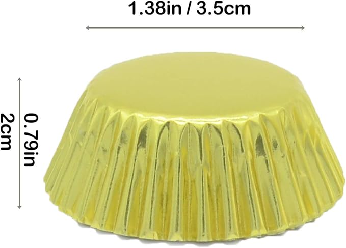 Mini Gold Foil Cupcake Liners Muffin Baking Cups for Party and More, 300-Count
