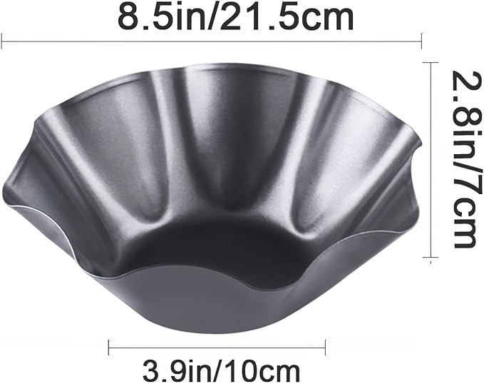 4 pcs 8.5" Nonstick Large Taco Shell Bowl – Carbon Steel Tortilla Maker Shell Pans Baking Molds Tostada for Frying Salad Bowls
