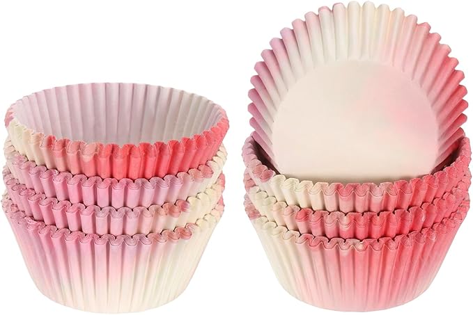 HARFINGTON 200 Count Cupcake Liners Cupcake Cups Standard Size Muffins Liners Papers Baking Cups Wrappers Greaseproof for Party Wedding, Pink Yellow Gradient