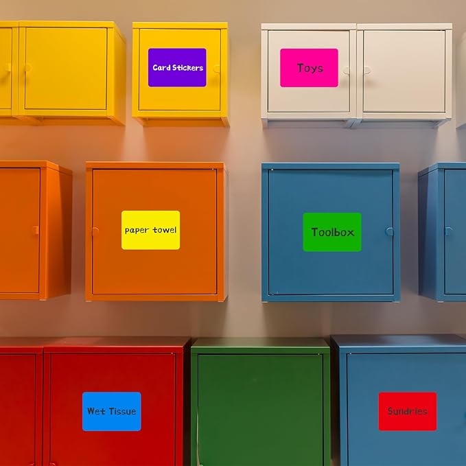 Ououstate Removable Colored Labels Stickers 3" x 2" Moving Stickers Labels for Packing Boxes Large Color Coding Labels 256 Pack (Colorful)