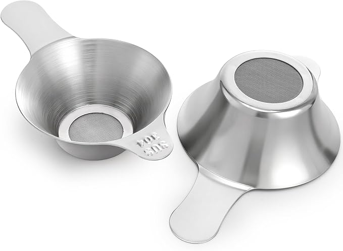 WUWEOT 6 Pcs Different Size Tea Infuser, 304 Stainless Steel Mini Fine Mesh Strainer, Coffee Filter with Double Handles for Hanging on Teapots, Mugs, Cups to Steep Loose Leaf Tea and Coffee