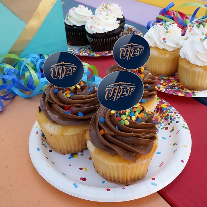 University of Texas at El Paso Primary Logo Cupcake Picks Toppers Decoration Set of 6