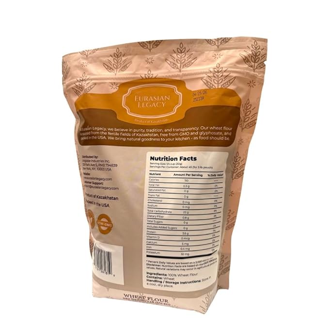 Eurasian Legacy High-Protein Non-GMO Glyphosate-Free Wheat Flour 3 lbs