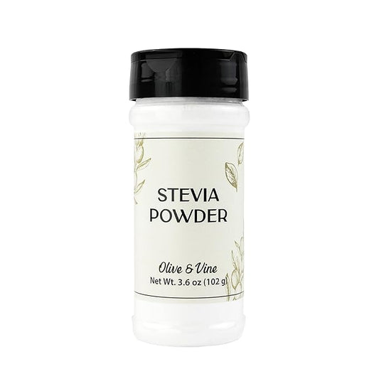 Olive & Vine Stevia Powder, Sweet Flavor, For Baking & Beverages, Rich Tradition, Authentic Taste, For Global Recipes (3.6 Ounce)
