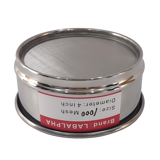 LABALPHA 1000 Mesh Lab Sieves, Test Sieve #1000 Mesh, 4'' Diameter, 304 Stainless Steel Wire Cloth (0.015mm)