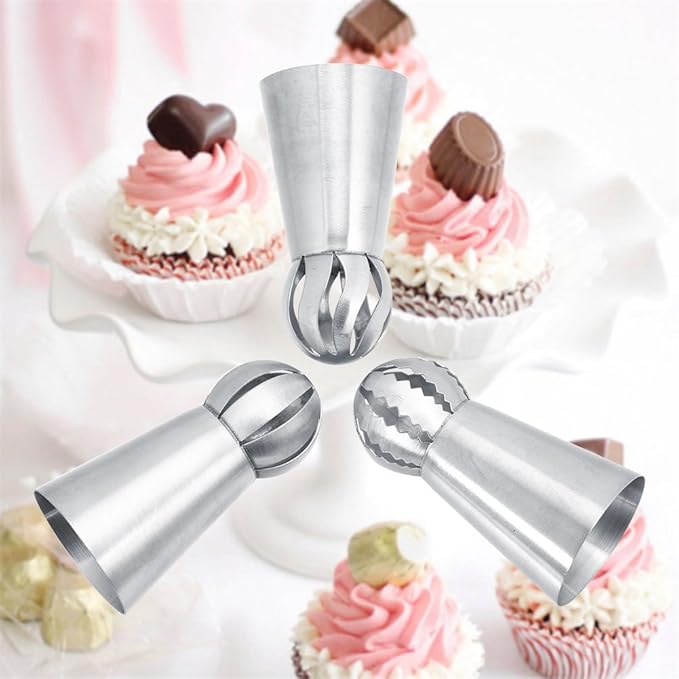 Cake Nozzle, 3Pcs/Set Russian Flower Icing Piping Nozzles Tips Cake Decoration Pastry Cupcake Baking Tools For Pastry Decorating Tips Cupcake Buttercream Decorator
