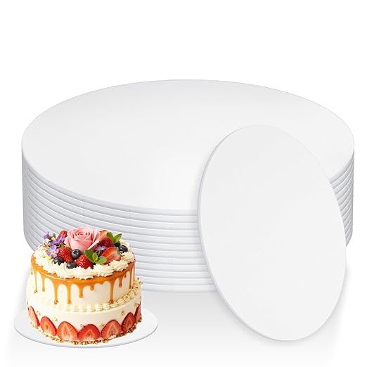 Cake Base Boards 12 Inch Rounds, 1/4" Thick Cake Rounds for Heavy Tiered Cakes, Cardboard Round Stand to Decorate and Transport Cakes (12)