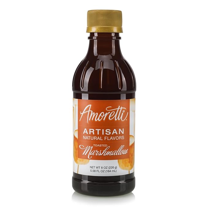 Amoretti - Natural Toasted Marshmallow Artisan Flavor Paste, 8 oz, Perfect For Ice Cream, Beverages, Cakes, and more, Preservative Free, Vegan, Gluten Free, No Artificial Sweeteners, Highly Concentrated