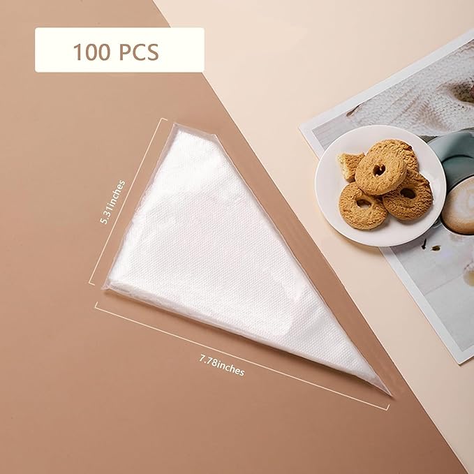 Mini Piping Bags, Disposable 7.6in Small Piping Bags 100pcs, Pastry Piping Bags for Cream Frosting, Icing Bags for Cake and Dessert Decorations Cake Decoration and Desserts