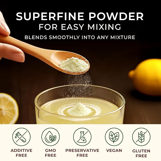 Gya Tea Co Lemon Powder 1.1lb (17.64 Oz) - USDA Organic 100% Fresh Natural Consistent Lemon Taste, No Sugar & Additives - Great Flavor For Drinks, Baking - Non-GMO, Filler Free, Vegan-Friendly