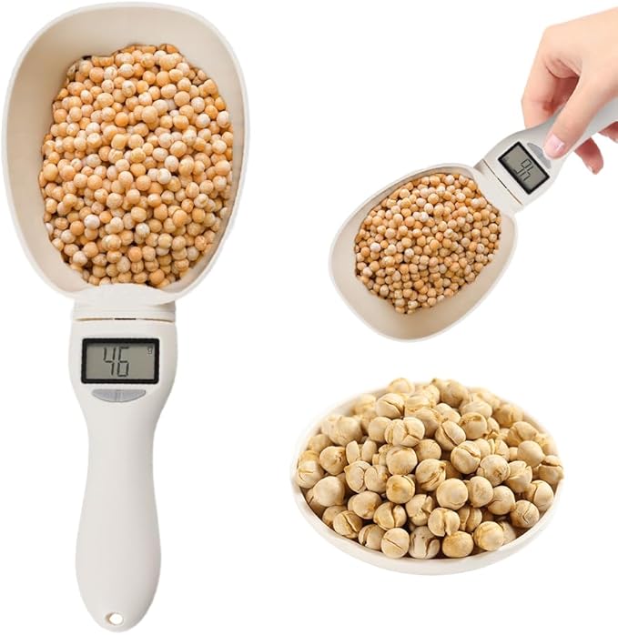 Big Head Model Household Electronic Scale Spoon,Digital Measuring Scoop Scale 800g / 0.1g High Precision with LCD Screen,Measuring Weighing Scoop for Kitchen and Dog Cat Food(Spoon/1pcs)