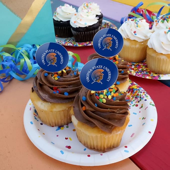 Virginia State University Primary Logo Cupcake Picks Toppers Decoration Set of 6