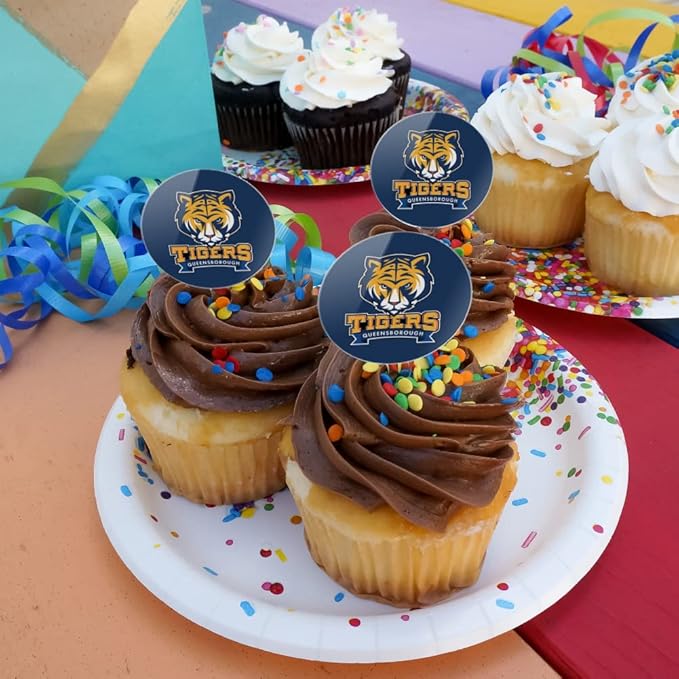 Queensborough Community College Primary Logo Cupcake Picks Toppers Decoration Set of 6