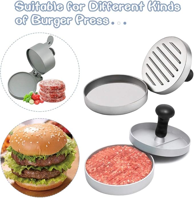 Hamburger Patty Paper Round 4.5 Inch, Set of 200, Non Stick Patty Paper Sheets for Burger Press, Patty Serperate and Cake Baking(5.5/6/7/8/9/10/12inch Available)