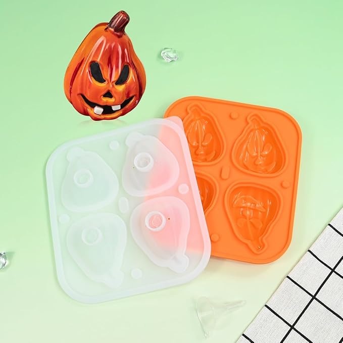 mostsom Silicone Mold Mousse Molds 2 in 1 Pastry Mold 3D Pumpkin Halloween Dessert Mousse Cake Baking Pan Chocolate Candles Soap Fondant Molds DIY Cake Decoration Tools (C_ Pumpkin)