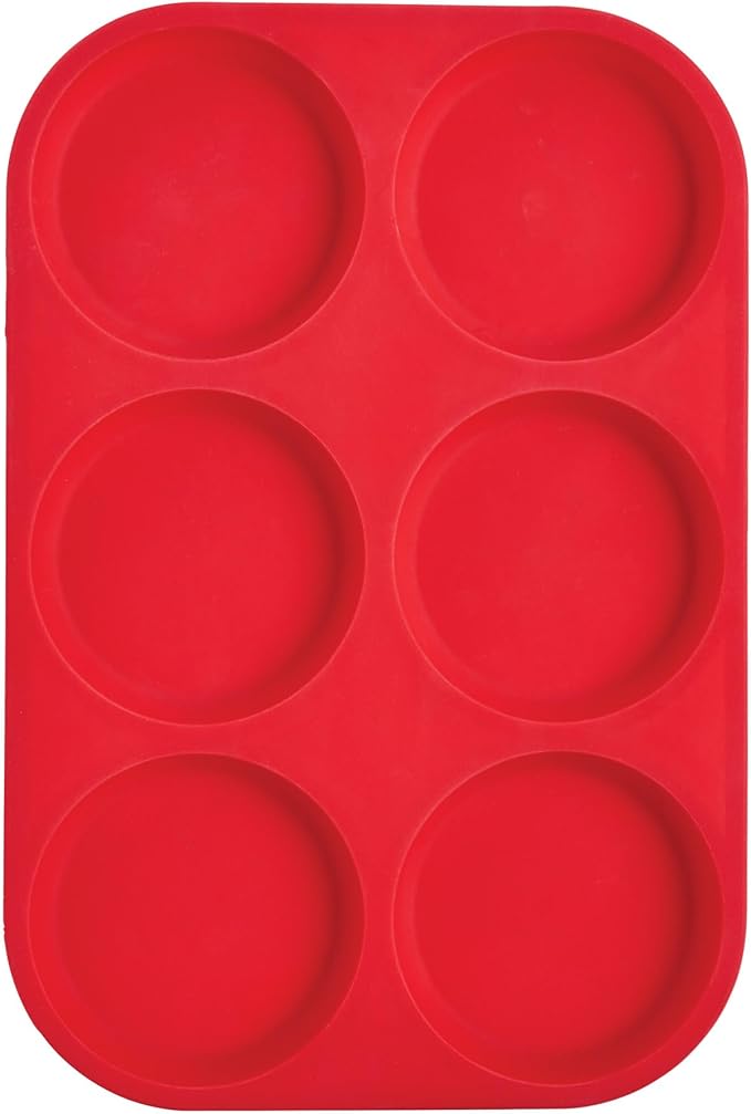 Mrs. Anderson's Baking 6-Cup Muffin Top Pan, Non-Stick European-Grade Silicone