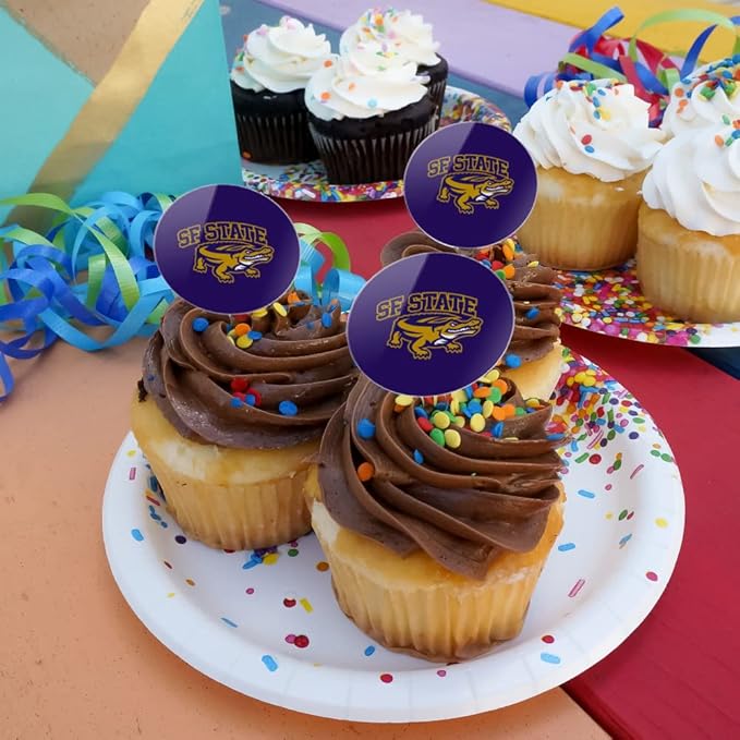 San Francisco State Primary Logo Cupcake Picks Toppers Decoration Set of 6