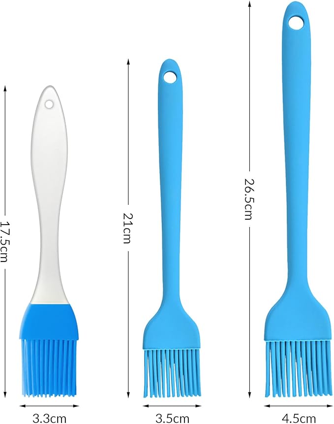 6 pieces basting brush for grilling,pastry brush,bbq basting brush,basting brush,rubber brush for cooking,basting brush for cooking,silicone bbq brush,barbecue sauce brush (blue)