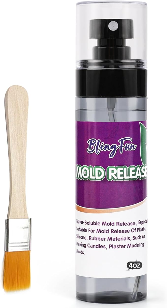 4Oz Mold Release Spray for Candle Making and Epoxy Resin, Fast-Drying Silicone Oil Releaser, Non-Stick Professional Mold Release Agent, Promotes Mold Longevity, Withstands High Temperature