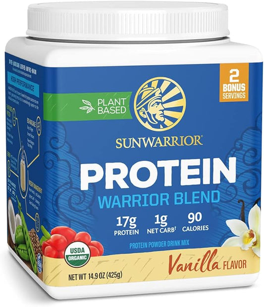 Organic Plant Based Protein Powder | Vegan Organic Protein Powder Vanilla Flavored with BCAA Amino Acids & Hemp Seed Pea Blend | Non-GMO Soy Dairy Filler & Gluten Free (Vanilla, 17 Servings)