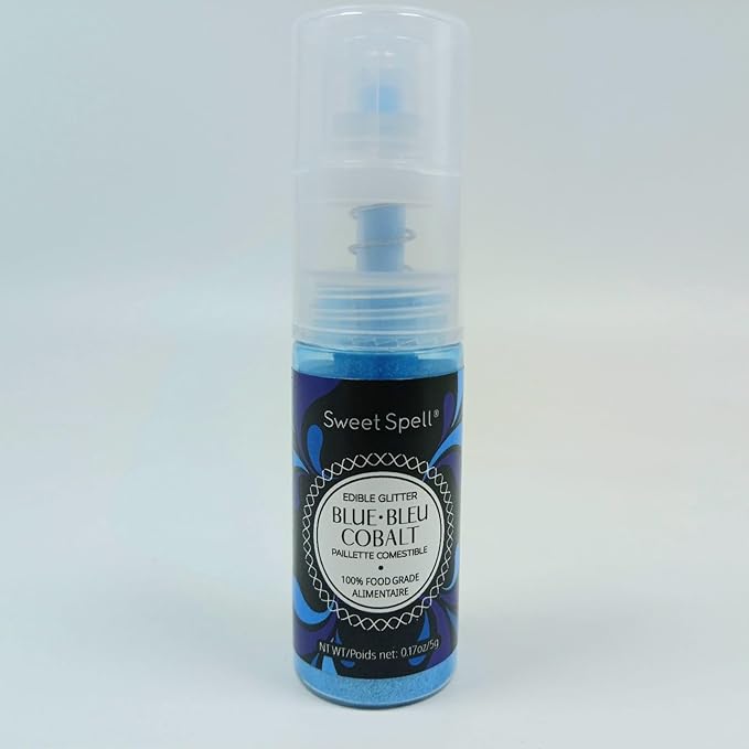 Sweet Spell Edible Cake Glitter Spray – Shimmering Magic for Cakes Decorating & Cocktails – 100% Edible, Food-Grade, Vegan, Gluten-Free (Blue)