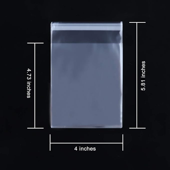 NEOACT 400 Pcs 4"x4.73" Clear Resealable Cellophane Bags Good for Bakery, Candle, Soap, Cookie Poly Bags