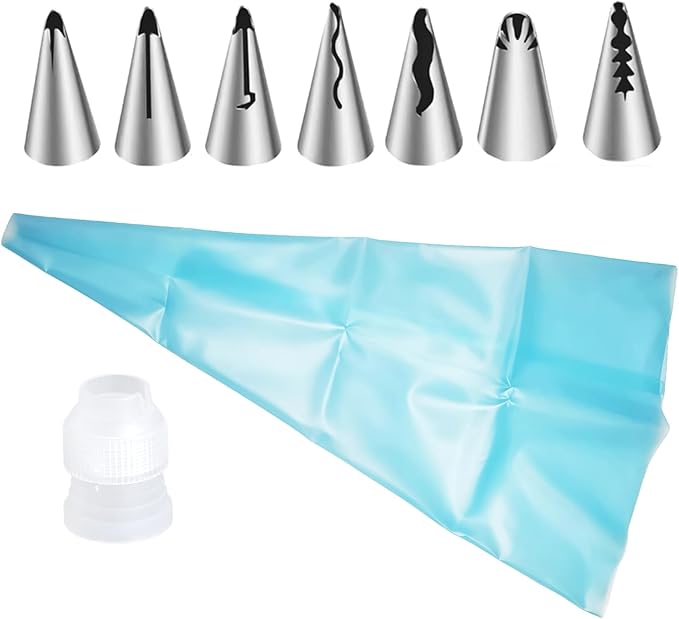 8 Pcs Cake Tips for Decorating Set, Stainless Steel Piping Tips for Icing Frosting and Baking, Suitable for Cupcakes Cookies and Pastry Decorating Pasteles Home Bakers
