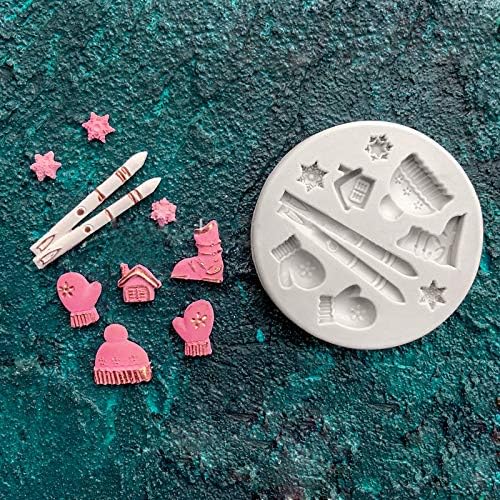 3 Pcs Fondant Silicone Molds, CNYMANY 25 Cavity 3D Christmas Sugar Craft Cake Decoration Cupcake Topper Crafting Projects Gum Paste Resin Polymer Clay Mould