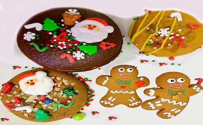 Edible Christmas Candy Sprinkles with 6pcs Santa Claus | Christmas tree Dessert Sprinkle | Snowman Cake Cupcake Toppers | Cookie Decorations | Candy Sprinkles for Xmas Daily Cake Decorating