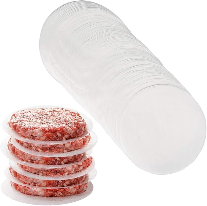 Hamburger Patty Paper Round 4.5 Inch, Set of 200, Non Stick Patty Paper Sheets for Burger Press, Patty Serperate and Cake Baking(5.5/6/7/8/9/10/12inch Available)