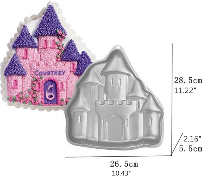 Ulalaza Aluminum Cake Mold 3D Castle Shape Baking Pan DIY Birthday Cake Mould Kitchen Supplies