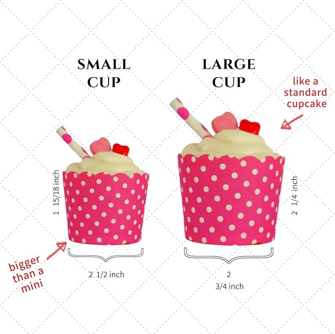 Paper Baking Cups (Polka Dots), Greaseproof Disposable Cupcake Liners (Chocolate Brown, Large Cups (50-Pack))