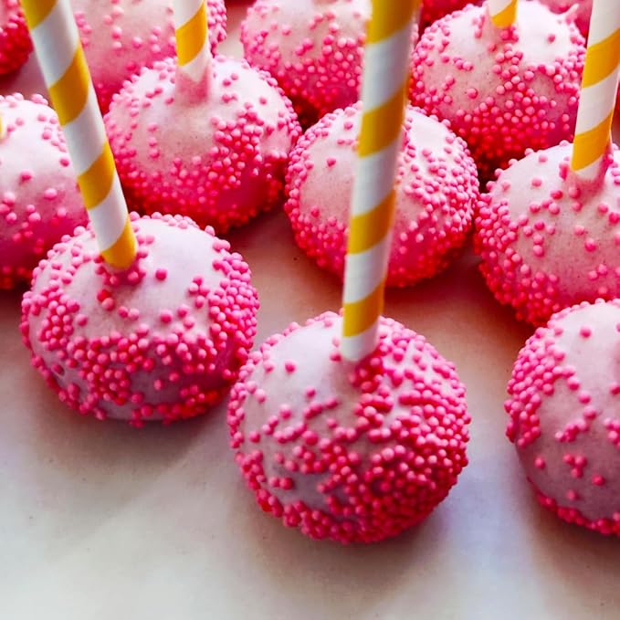 GranAroma Pink Nonpareils, 1 lb, Decorative Sprinkles, Cakes & Cookies, Bakery Staple
