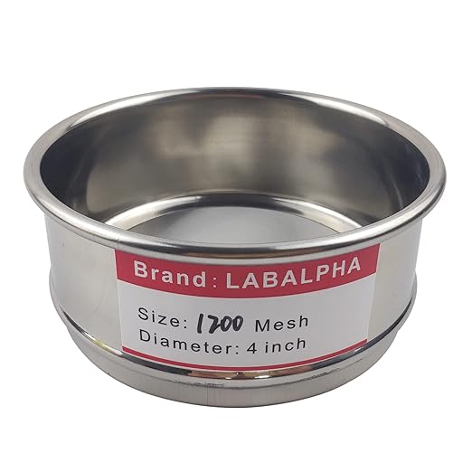 LABALPHA 1200 Mesh Lab Sieves, Test Sieve #1200 Mesh, 4'' Diameter, 304 Stainless Steel Wire Cloth (0.013mm)