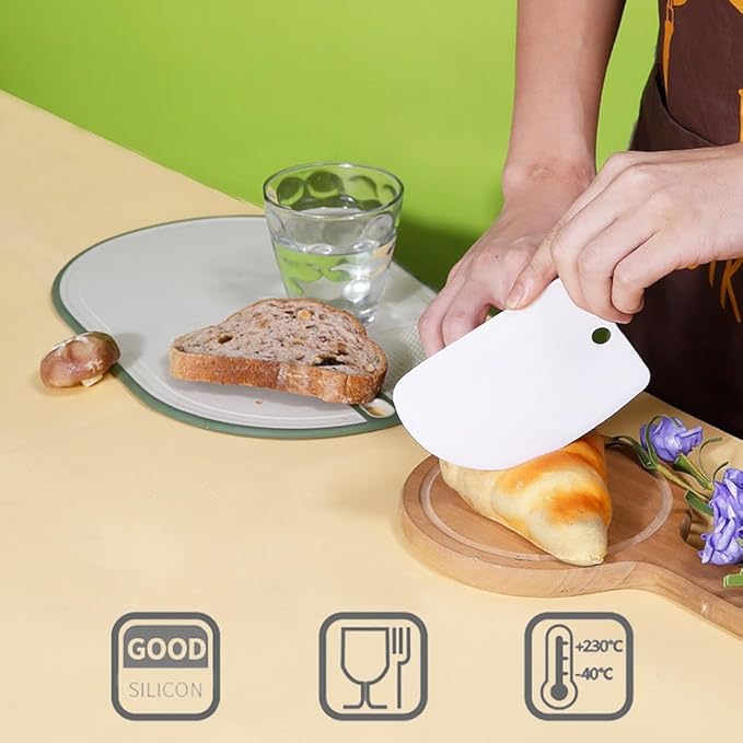 Plastic Scraper Tool Set,Bread Dough Scraper Dough Cutter,Flexible Plastic Bench Scraper For Baking,12Pcs Cake Scraper Smoother(White).