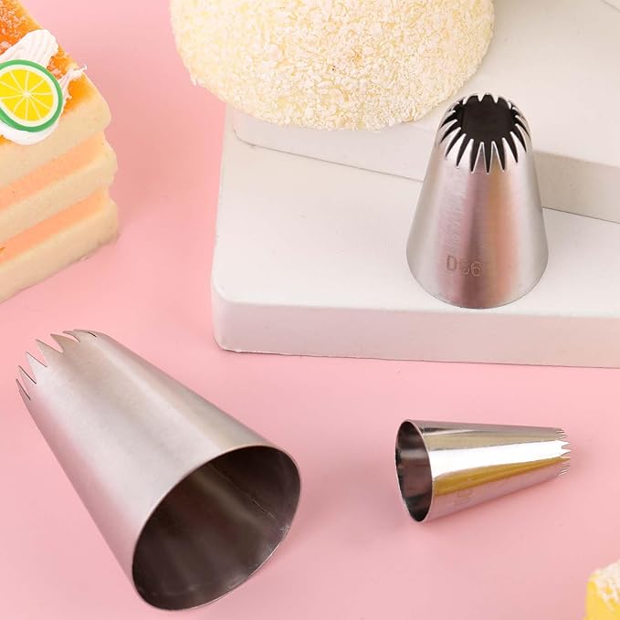 3pcs 199 D66 9FT Piping Tips, Decorating Supplies for Cakes, Cupcakes - Nozzles, Baking Tools for Buttercream, Icing, Birthday, DIY Art